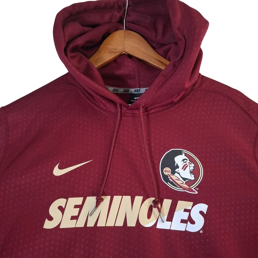 Nike‎ Florida State Seminoles Hoodie Men's Large FSU Maroon Pullover Therma-FIT